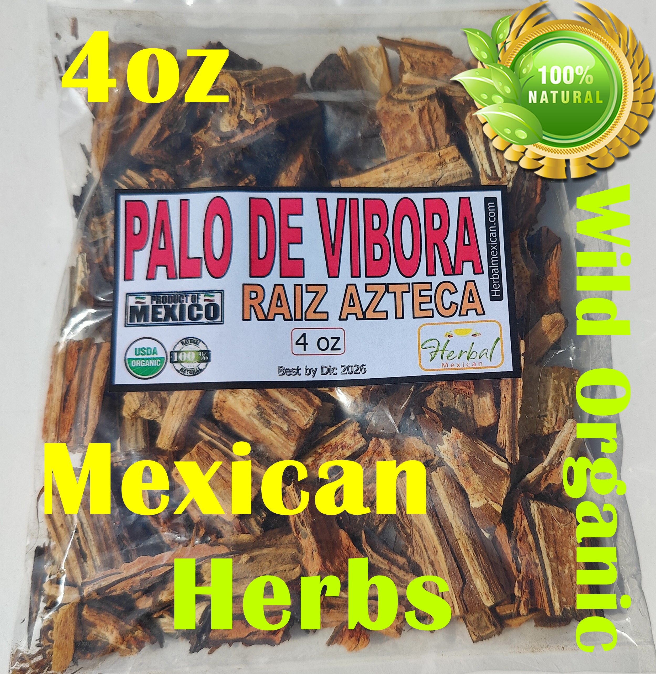 4oz Palo de vibora,Raiz Azteca, raiz de vibora, Palo de la vibora Mexican Herbs !!!