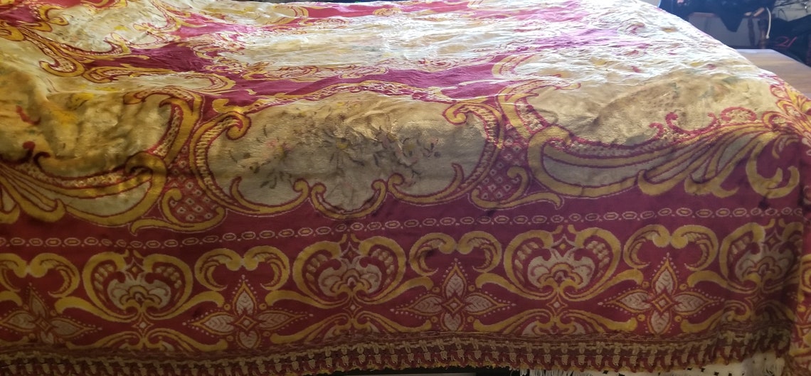 Vintage Italian Velvet Bedspread Etsy