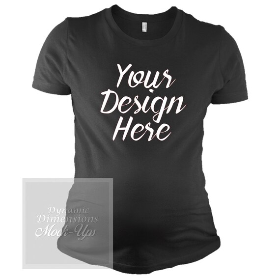 Download Free Png Pregnancy Mockup Maternity T Shirt Transparent Mockup Black PSD Mockup Template