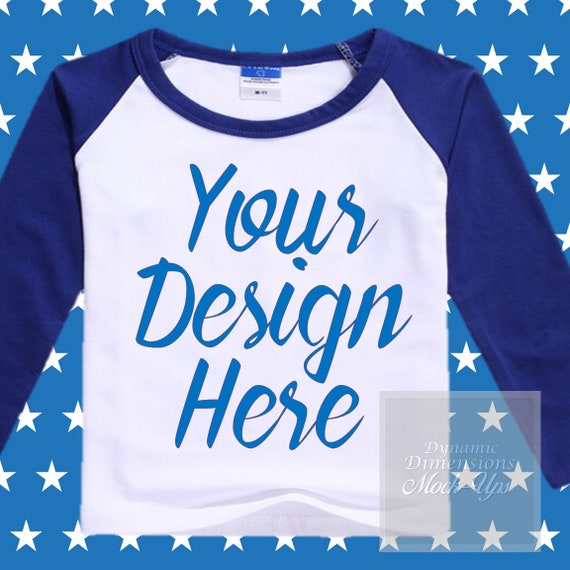Download Free Mockup Blue Raglan Shirt Mockup Flat Lay (PSD) | Free ...