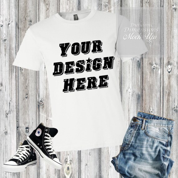 Bella Canvas 3001 White Unisex T Shirt Mock Up T Shirt Mock Etsy