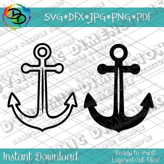 Anchor Svg Anchor Clipart Silhouette Cameo Svgs For Cricut Etsy