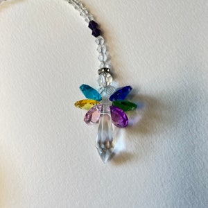 Pastel Rainbow Crystal Angel Suncatcher / Crystal sun catcher / Rainbow Maker / Prism Sun Catcher / Car charm / memorial / Crystal Ornament
