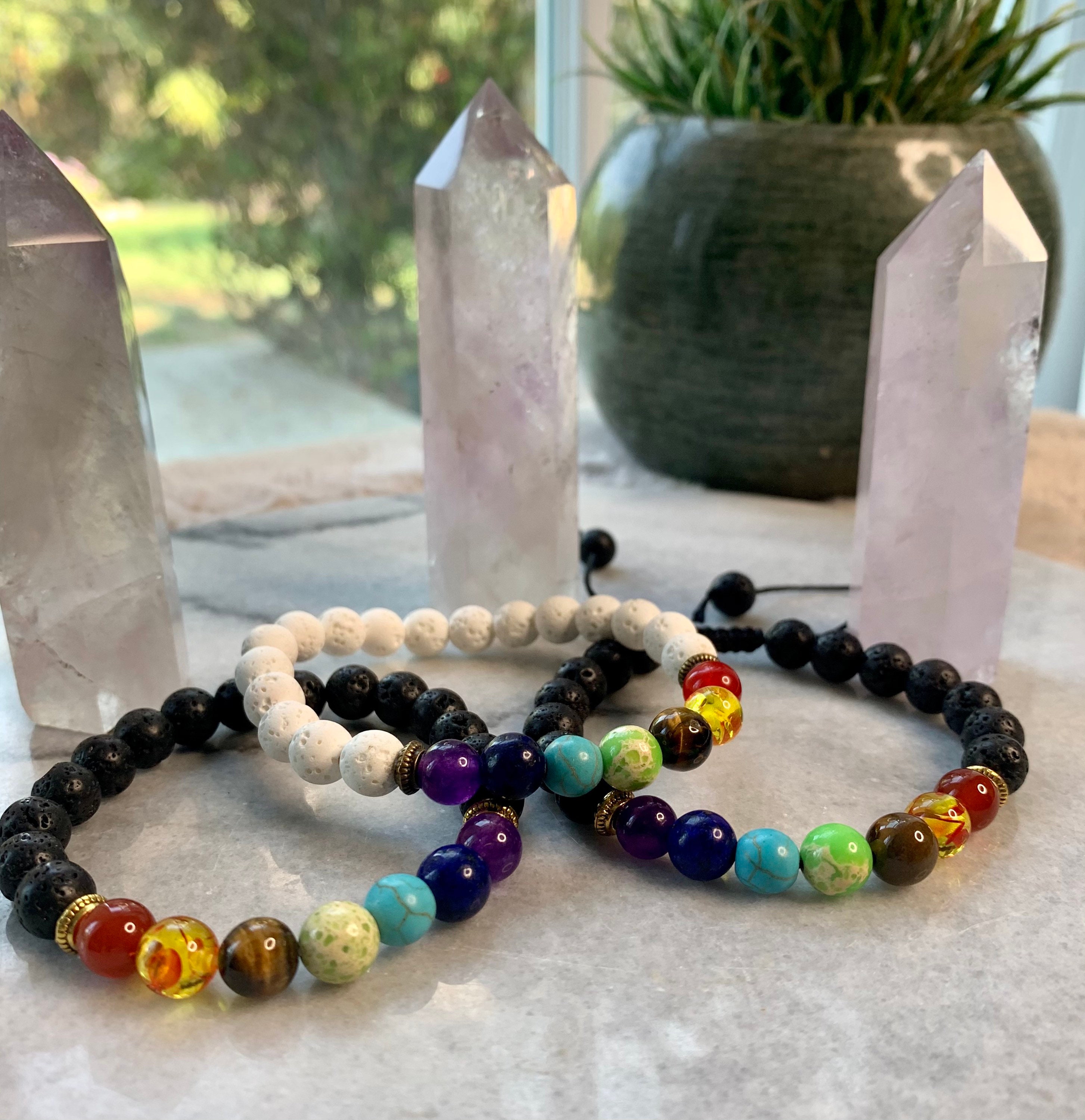 Lava Bracelet with Chakra Beads – It Parkles Papa