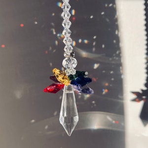 Rainbow Crystal Angel Suncatcher / Chakra Crystal sun catcher / Rainbow Maker / Prism Catcher / Car charm / memorial gift / Crystal Ornament