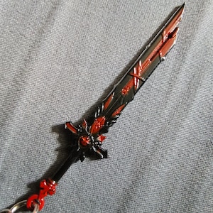 Red magic sword keychain