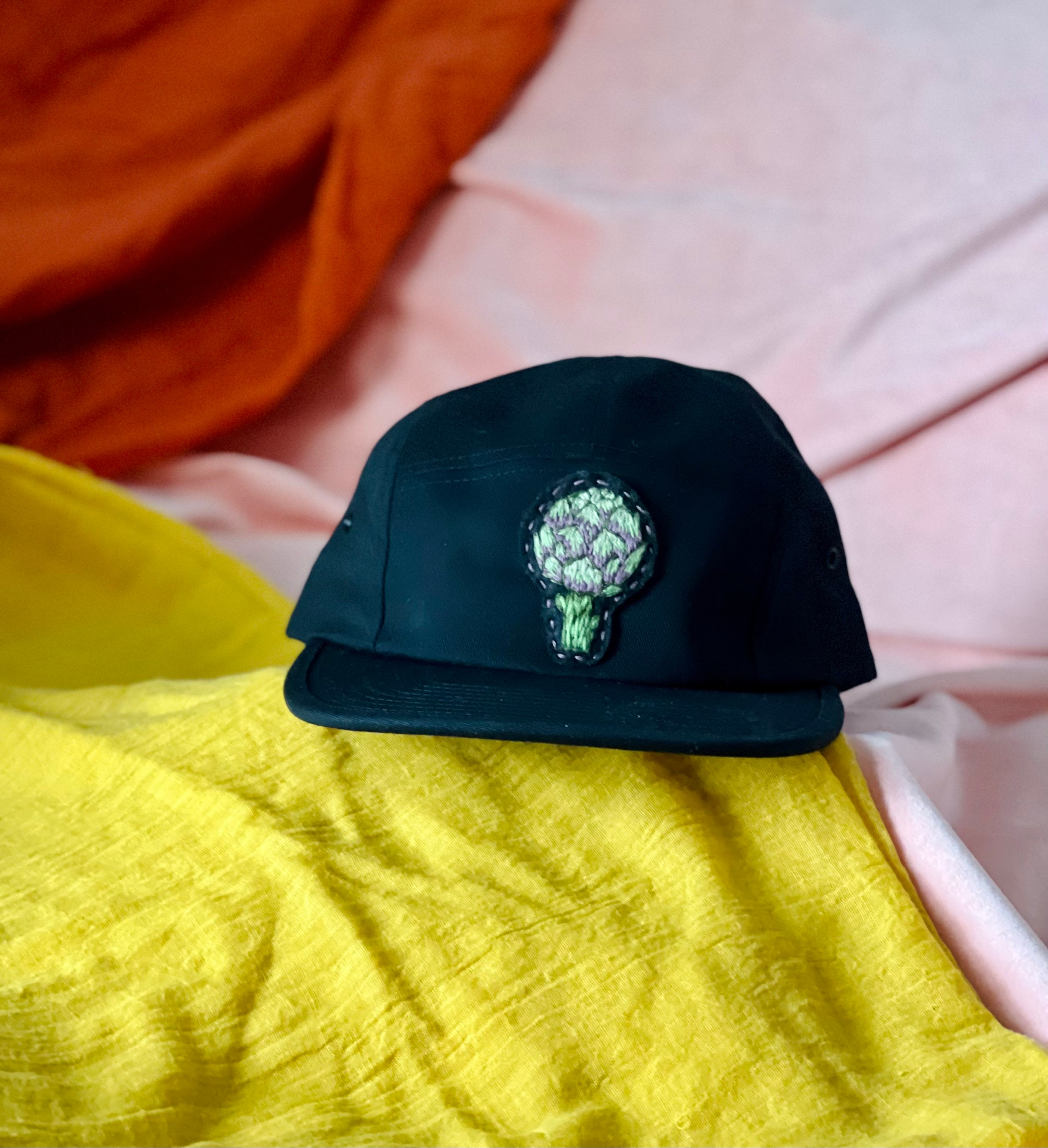 Artichoke on Black 5 Panel Hat - Etsy 