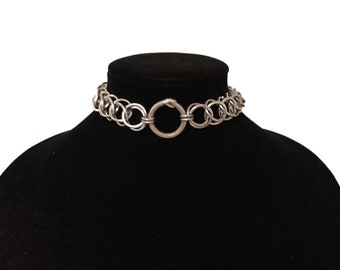 Naszyjnik kolczuga z wężem Ouroboros: naszyjnik ze stali nierdzewnej z żmiją