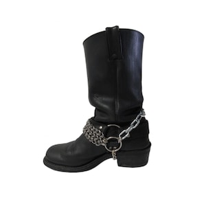 Correa de bota de malla metálica de acero inoxidable - Estilo heavy metal