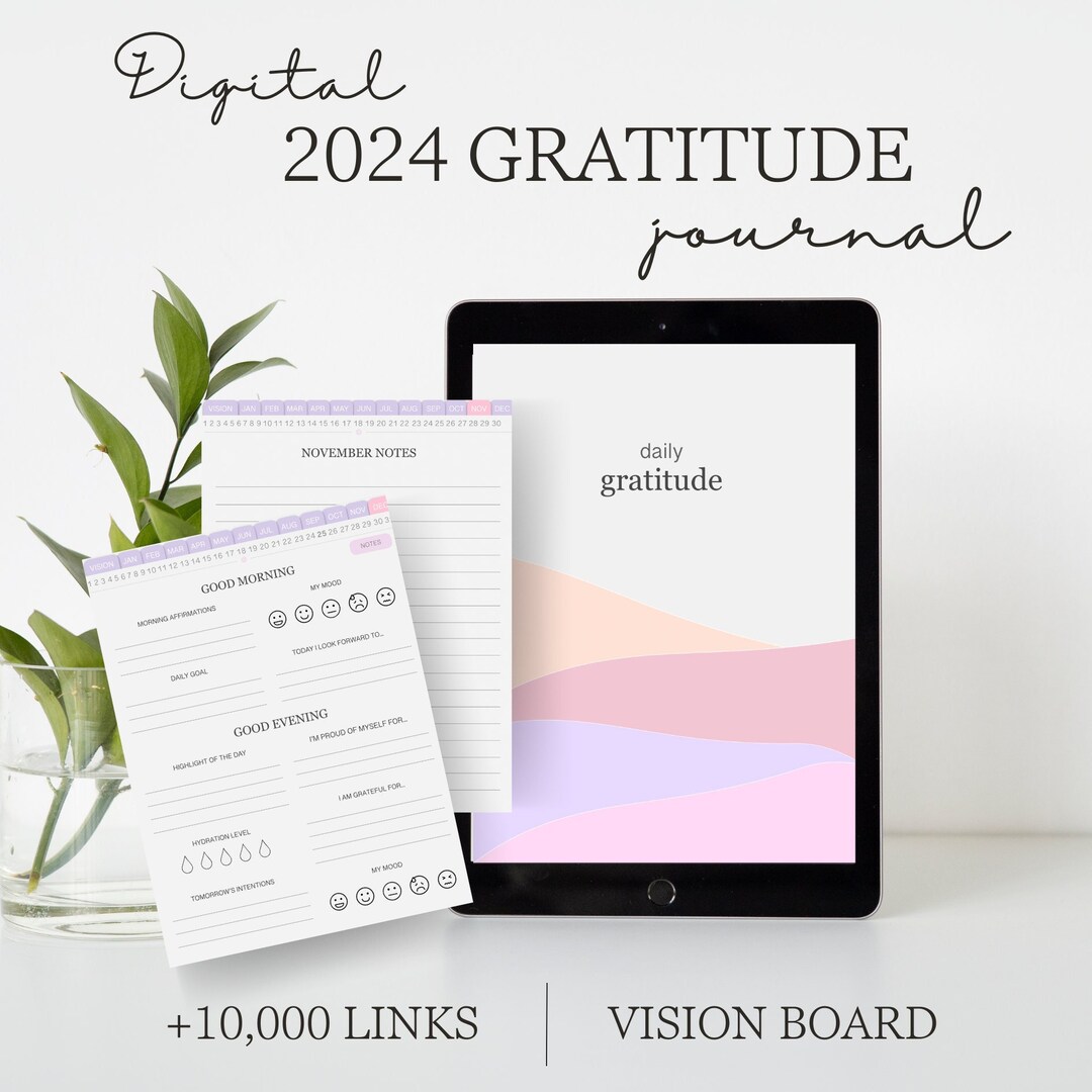 2024 Gratitude Journal Digital Download Daily Reflections & Vision ...