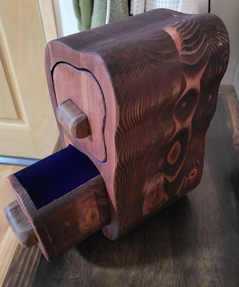 Reclaimed Pine and Walnut Keepsake Box / Jewelry Box / Bandsaw Box. Etsy