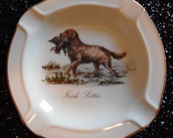 Vintage Irish Setter Ashtray: MCM Dog Decor, Made in Japan