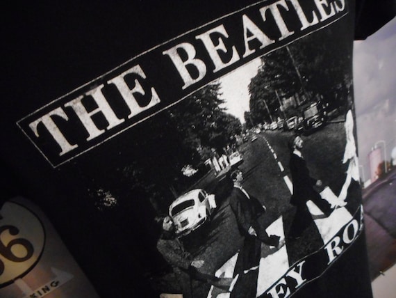 Vintage Beatles Abbey Road Tee - Black Music Band T-shirt (men's