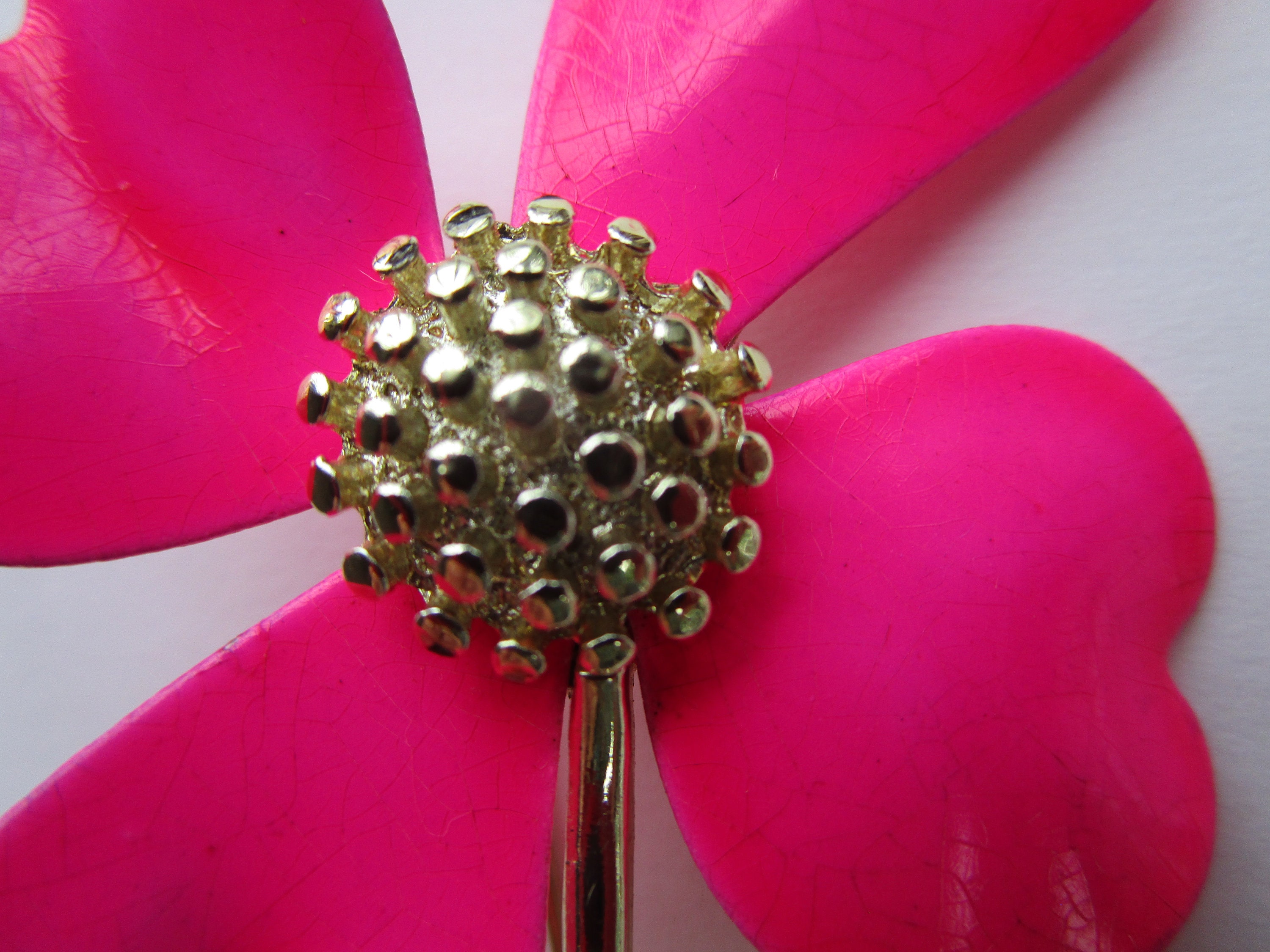 Pink Flower Brooch/pin Vintage Pink Flower Pin 1960's Etsy UK