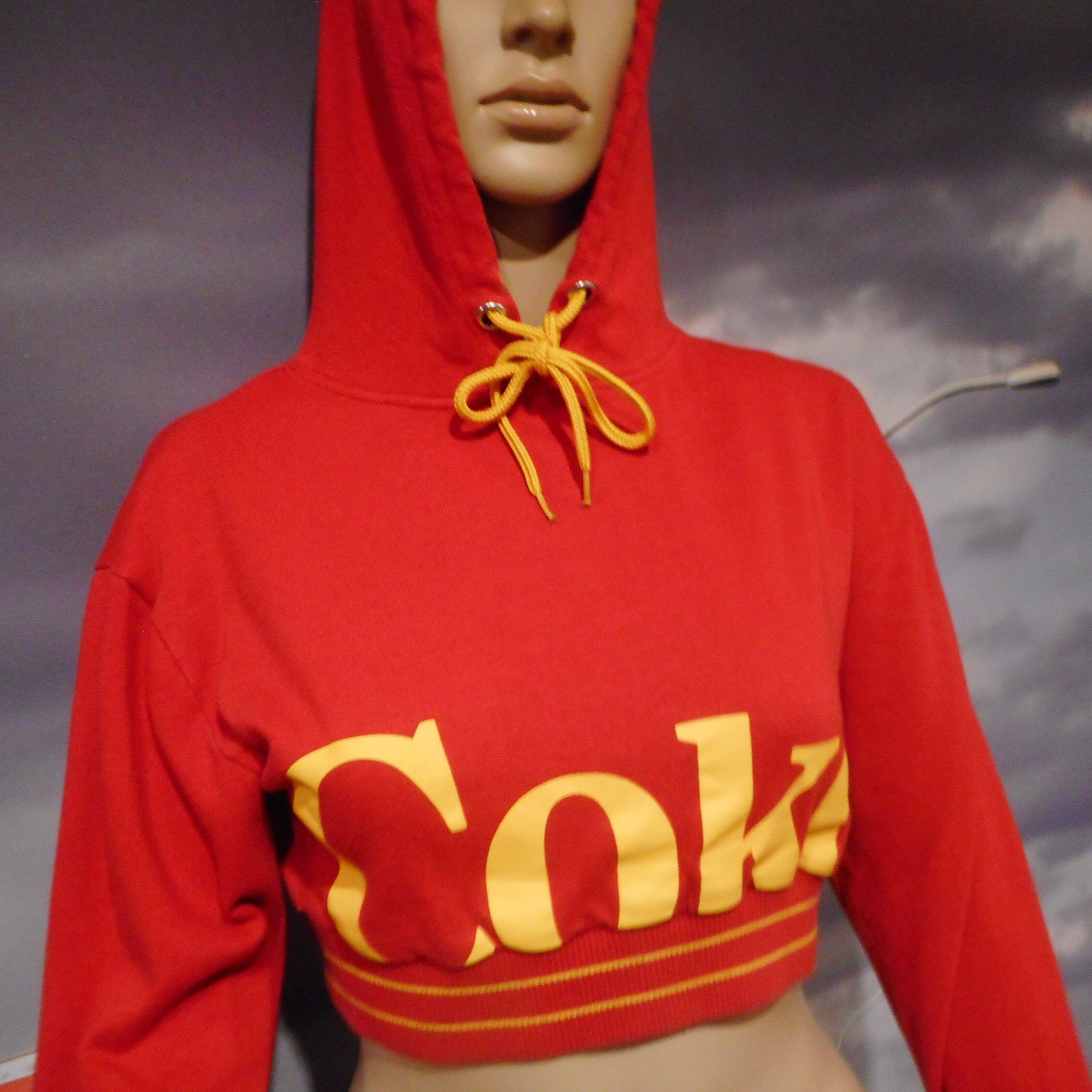 Coca cola crop top hoodie new arrivals