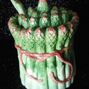 Asparagus Vintage Ceramic Jar - The Haldon Group Ceramics - 1980&#39;s - Retro Ceramics - Jam Jar - Sugar Bowl - Brunch Table Setting - Serving