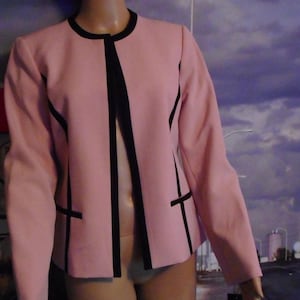 Pink and Black Blazer - Evan Picone - Vintage Top Blazer - New With Tag Blazer - Blazer Vintage Evan Picone Black Label - Women&#39;s Blazer