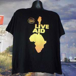 Vintage Live Aid Tee - T-shirt - Vintage 80&#39;s Live Aid Concert Tee - 80&#39;s Music - Famous Concert - Multi-venue - Multi-band Concert - 1985