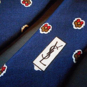 Vintage YSL Silk Necktie: 1970s Yves Saint Laurent Men&#39;s Tie