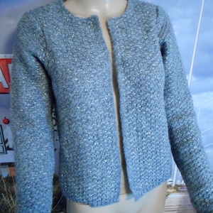 Open Cardigan - Vintage Italian Cardigan Sweater - Womens Sweater - Cocogio Made In Italy -  Sparkle - Chic Day to Evening Versatile -