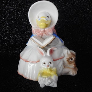 Fitz and Floyd Ceramic Bank - Mother Goose Vintage 1981 FF Bank - Savings Bank Piggy Bank - Nursery Decor - College Fund - Teacher Gift