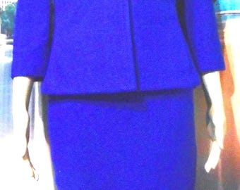 Vintage St. John NWT Blue Indigo Skirt Suit - Size 6 Jacket - Size 4 Skirt Custom Separates - Textured Knit Designer Skirt Suit -
