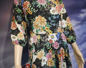 Yumi Kim Anthropologie Maxi Dress: Black Floral Tropical Resort Wear