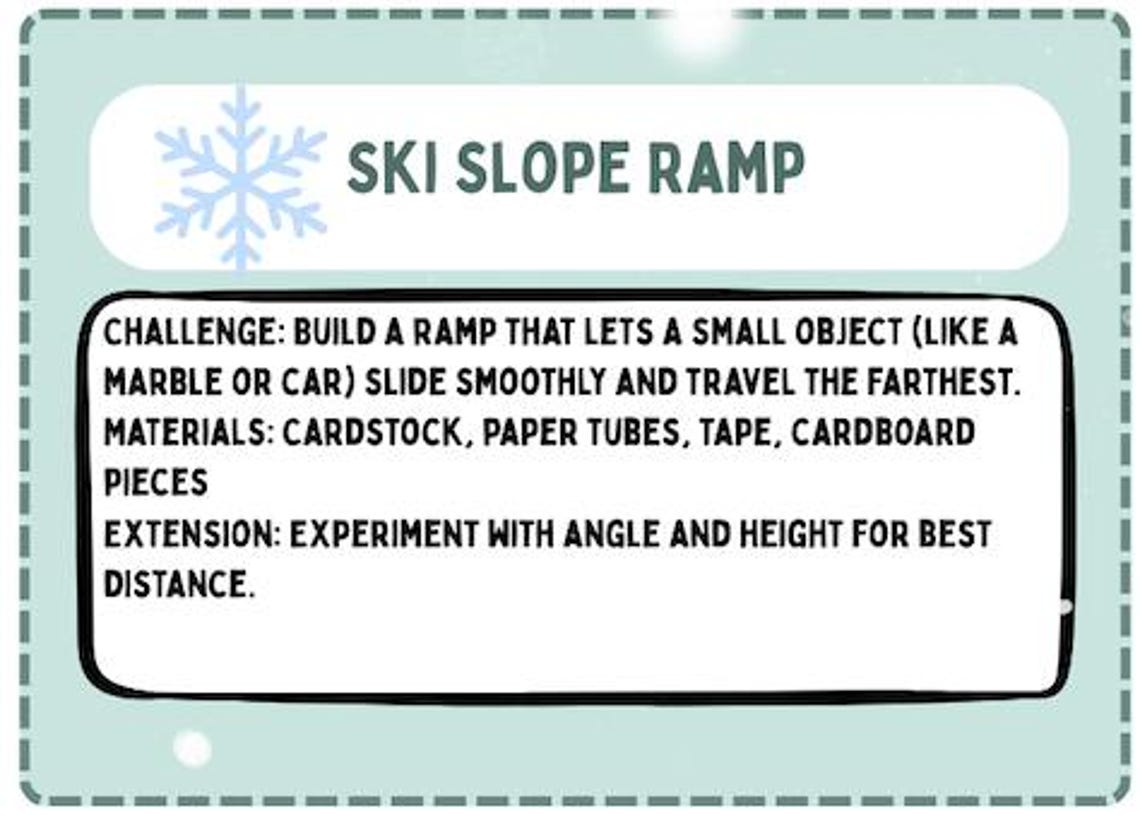 Winter Stem Challenge Cards (FULL 10-CARD SET) - Etsy