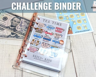Savings Challenge Binder, Cash Envelopes, Cash Stuffing, Savings Challenge, 52 Week Savings, A6 Budget Binder, Clear Envelopes, Cash Divider