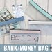 Money Bag, Bank Bag, Cash Envelopes, Clear Zipper Envelopes,Budget Binder, Laminated Cash Envelopes, Budget Book, A6 Binder