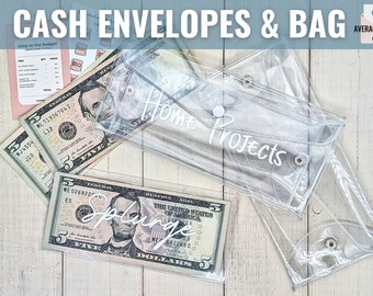 Cash Stuffing, Money Bag, Bank Bag, Cash Envelopes, Budget Binder, Laminated Cash Envelopes, Budget Book