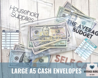 Cash Envelopes, A5 A6 Envelopes, Laminated Cash Envelopes, Savings Envelopes, Cash Envelope System