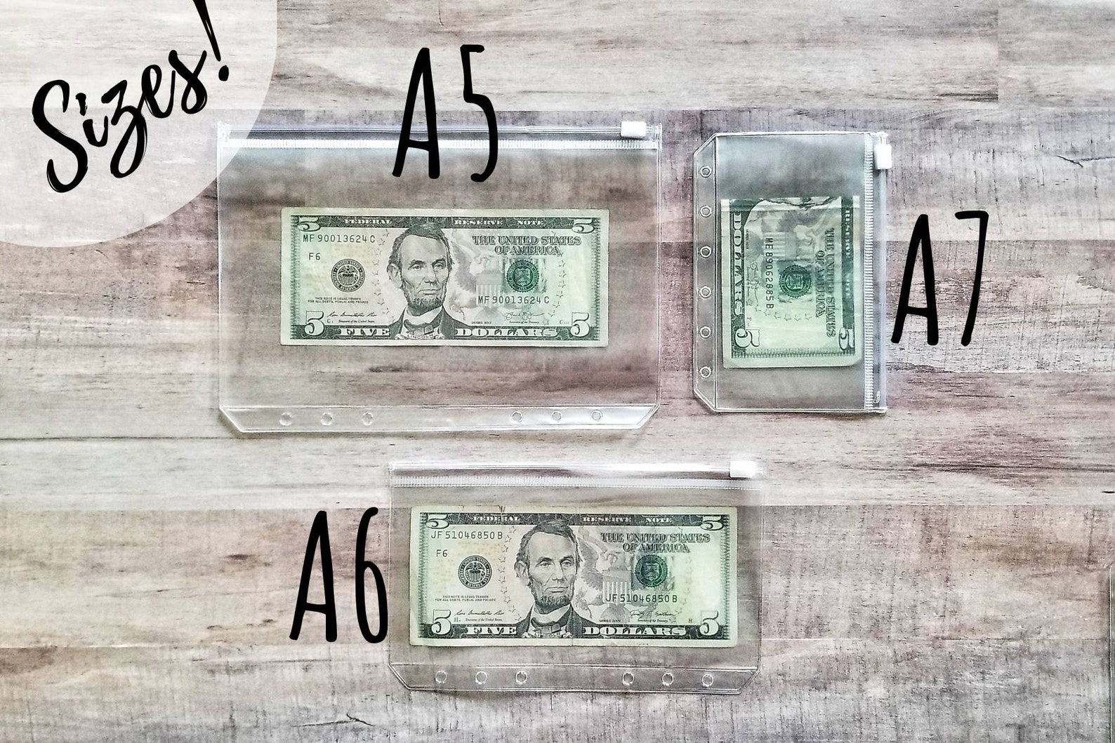 Zipper Cash Envelopes Plastic Cash Envelopes A6 Binder Etsy