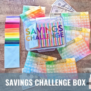 Savings Challenge Box, Cash Envelopes, Savings Challenge, 100 Envelope Challenge, Clear Envelopes, Laminated Cash Envelopes, Budget Binder