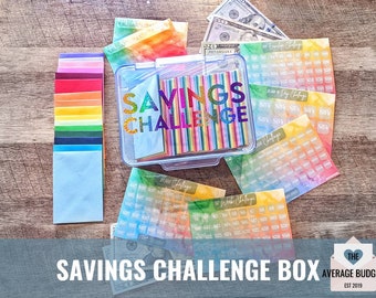 Savings Challenge Box, Cash Envelopes, Savings Challenge, 100 Envelope Challenge, Clear Envelopes, Laminated Cash Envelopes, Budget Binder