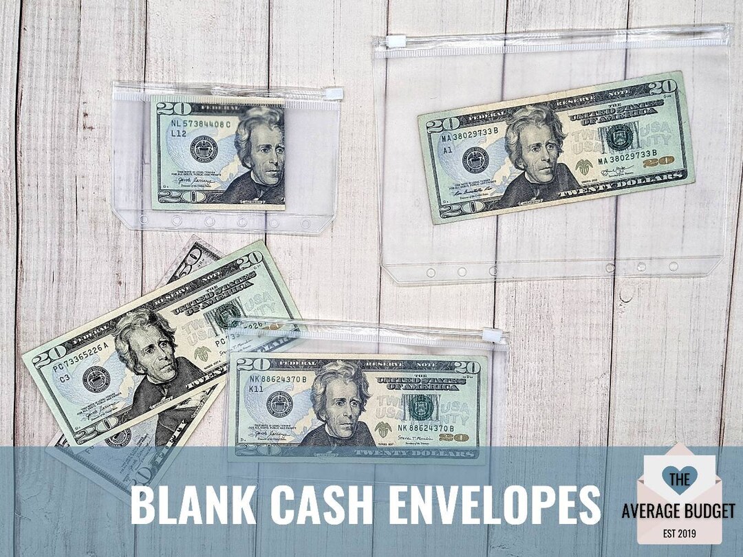 Zipper Cash Envelopes, Plastic Cash Envelopes, A6 Binder, Clear