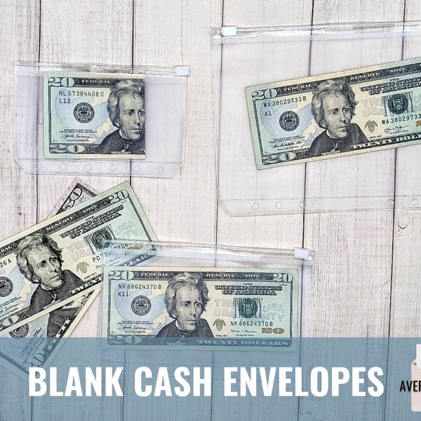 Zipper Cash Envelopes, Plastic Cash Envelopes, A6 Binder, Clear Envelopes, Laminated Cash Envelopes, Dave Ramsey, Filofax, Cash Divider