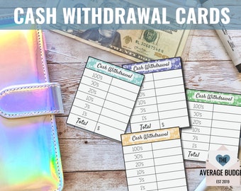 Cash Withdrawal Slip, Cash Breakdown,  Cash Envelope, Cash Trackers, Cash Envelopes, Dave Ramsey, Budgeting Envelopes, Laminated Envelope