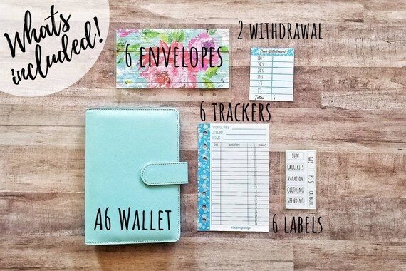 Cash Envelope System Wallet A6 Binder Laminated Cash Envelopes Dave Ramsey Kate Spade Filofax Budget Planner Cash Divider Etsy