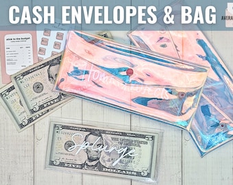 Cash Stuffing, Money Bag, Bank Bag, Cash Envelopes, Budget Binder, Laminated Cash Envelopes, Budget Book