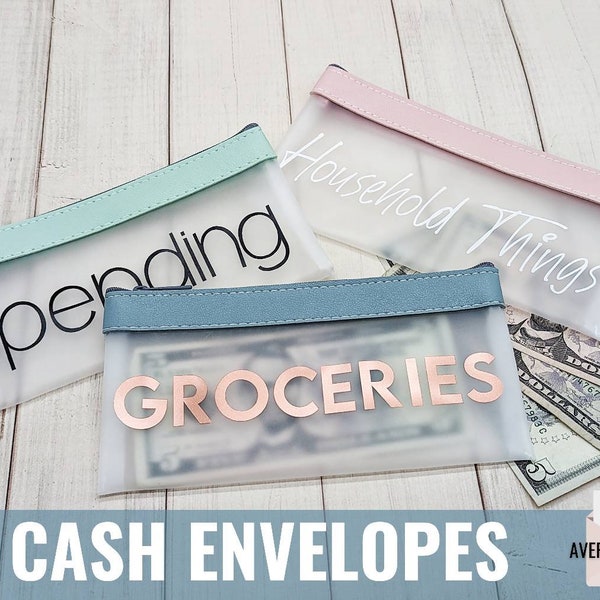 Money Bag, Bank Bag, Cash Envelopes, Clear Zipper Envelopes,Budget Binder, Laminated Cash Envelopes, Budget Book, A6 Binder