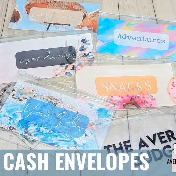 Cash Envelopes, Zipper Cash Envelopes, A6 Binder, Clear Envelopes, Laminated Cash Envelopes, Dave Ramsey, Filofax, Cash Divider, Rae Dunn