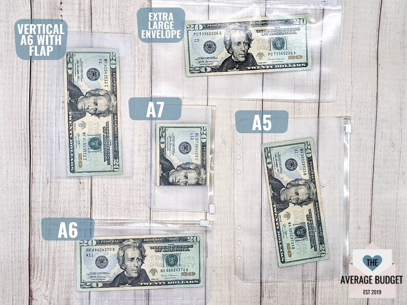 Zipper Cash Envelopes Plastic Cash Envelopes A6 Binder Etsy