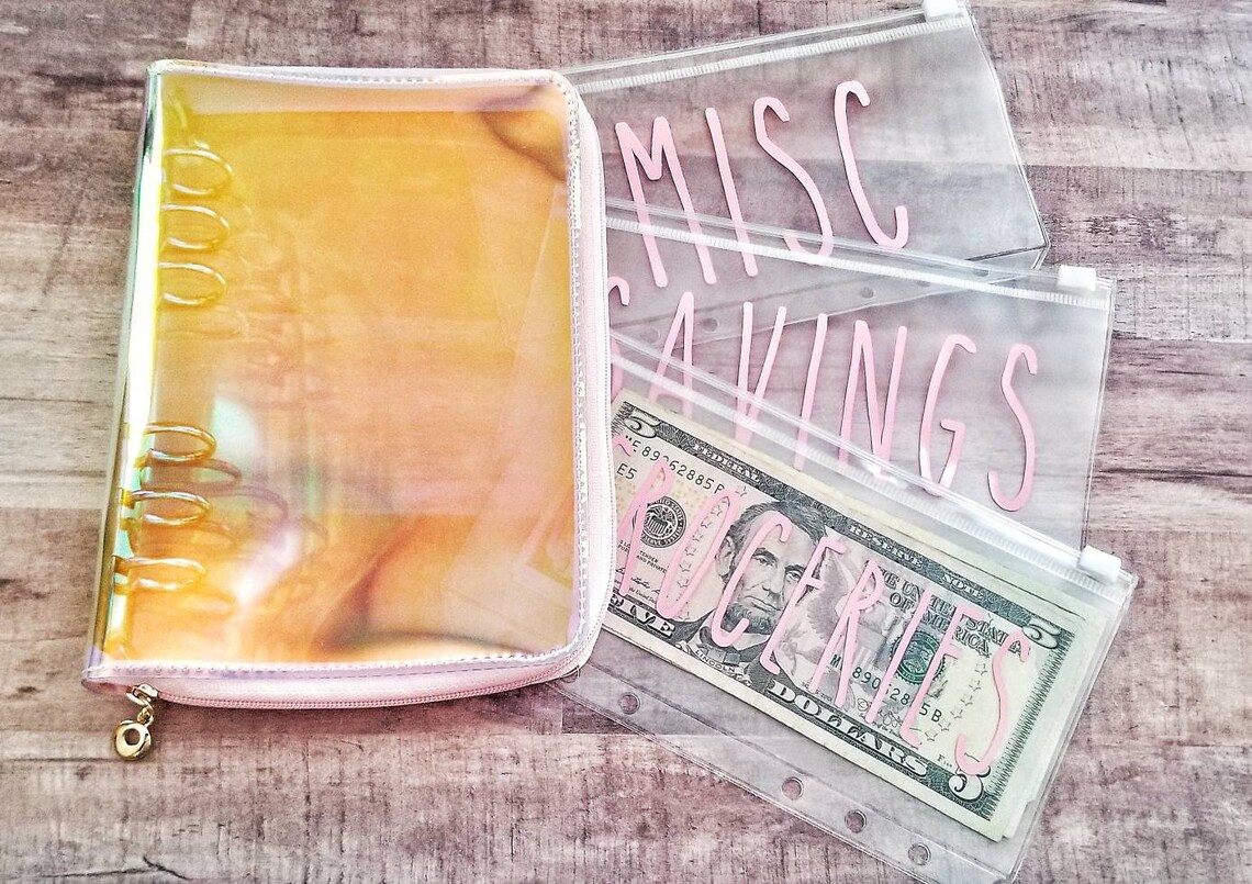 Zipper Cash Envelopes A6 Binder Clear Envelopes Laminated Etsy