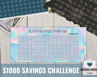 Savings Challenge Cash Envelopes, Savings Challenge,52 Week Savings, A6 Binder, Clear Envelopes, Dave Ramsey,  Cash Divider