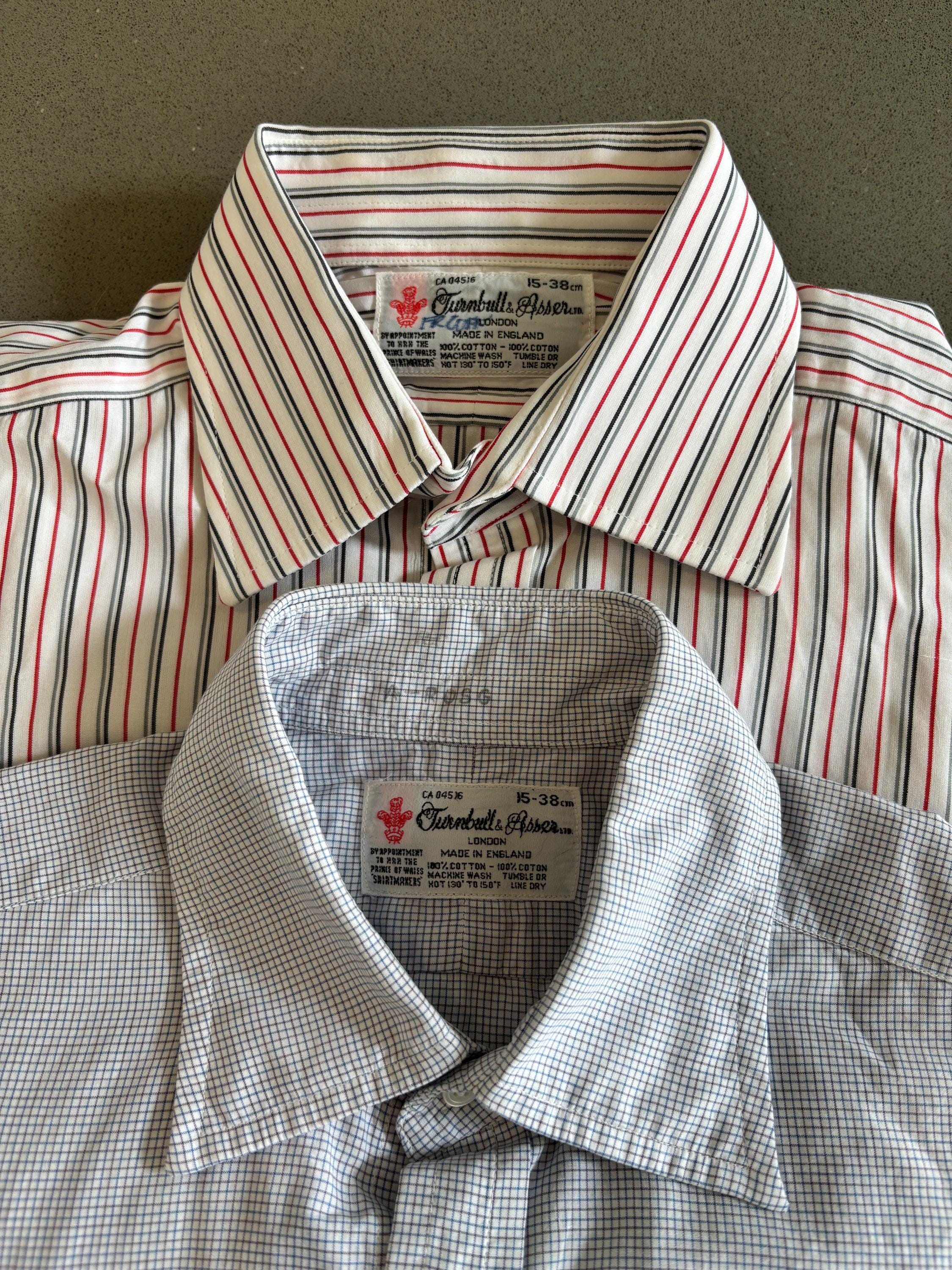 Vintage Turnbull & Asser Cotton Dress Shirts - Made in England, 15" Collar Vintage Turnbull & Asser Cotton Dress Shirts - Made in England, 15" Collar