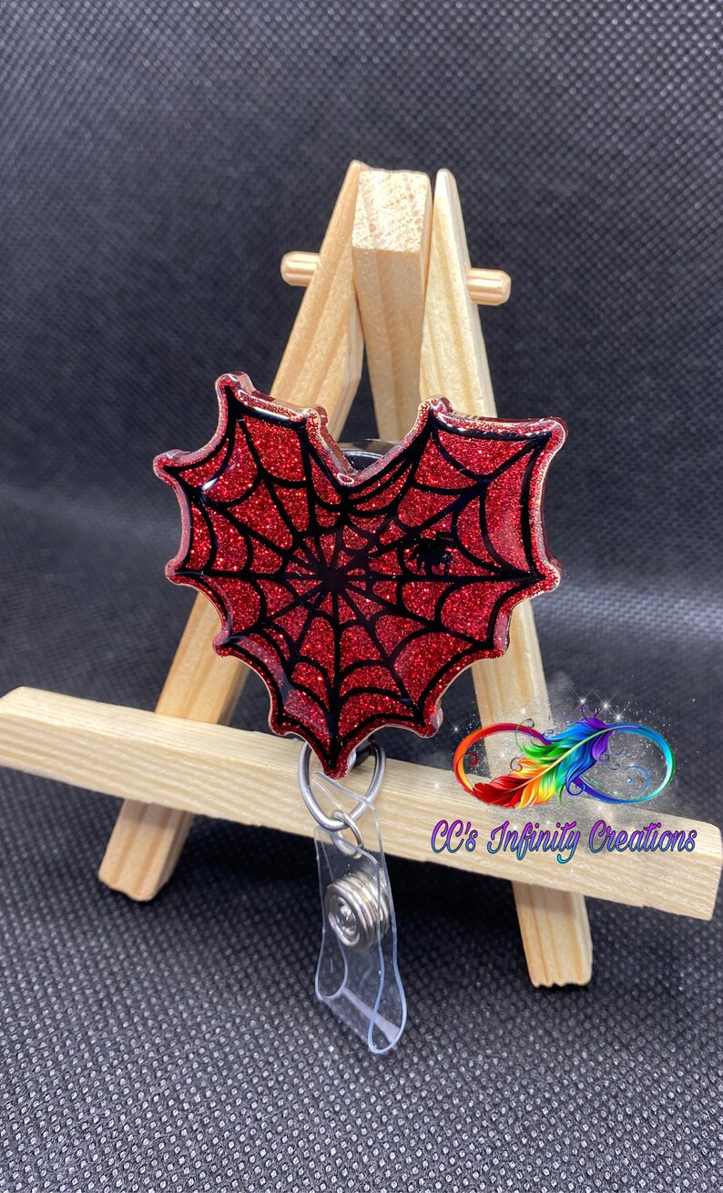 Halloween Badge Reel ~ Interchangeable ~ Nurse ~ Spider Web Heart ~ Spooky ~ Cardiology ~ Cardiac