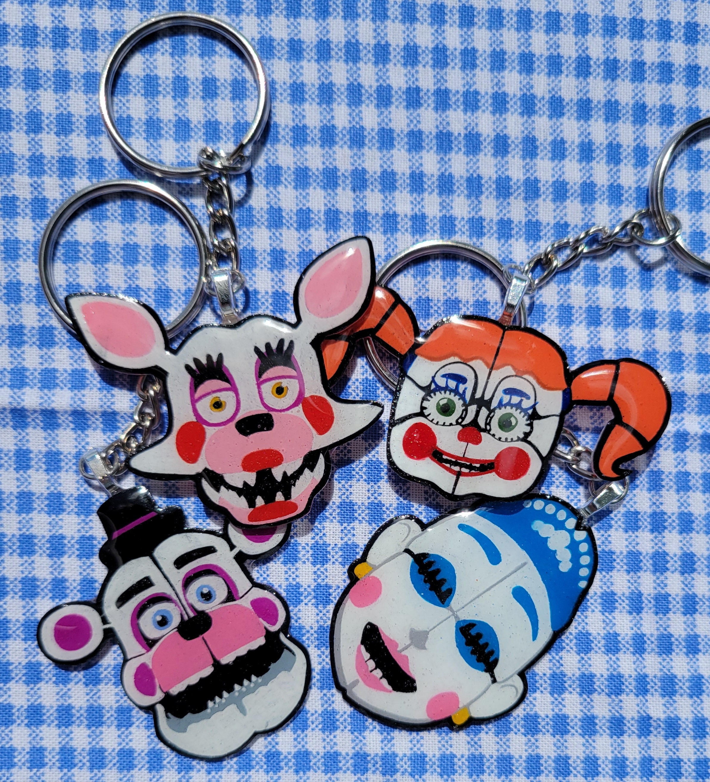 FNaF Glamrock Bonnie Keychain Perler (Security Breach Ruin DLC