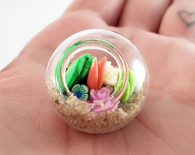 Miniature Clay Plant Terrarium: Handmade Tiny Garden Gift