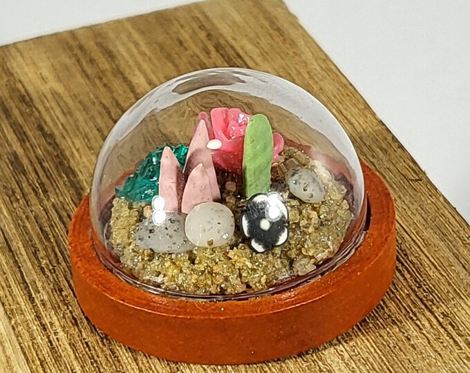 Miniature Clay Plant Terrarium: Handmade Faux Garden Sculpture